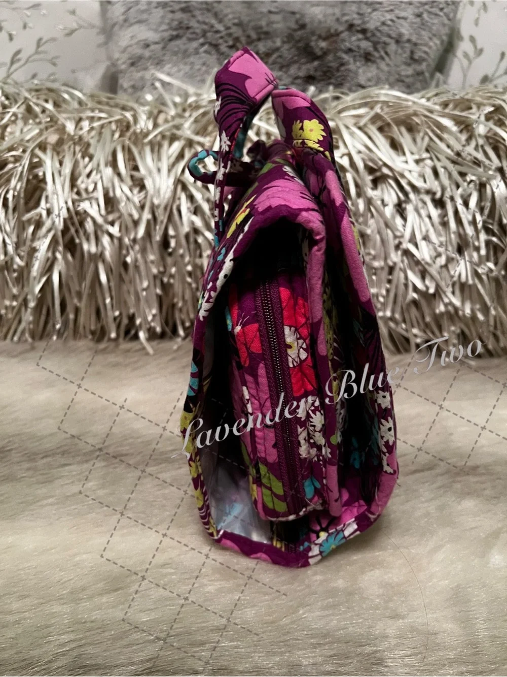 VERA BRADLEY Flutterby 2014 Iconic Grand Hanging Organizer Travel Toiletries Cos